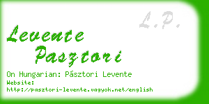 levente pasztori business card